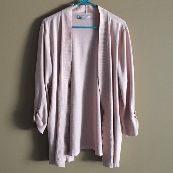 Laura Ashley Plus Size Baby Pink Cardigan - Picture 1 of 4
